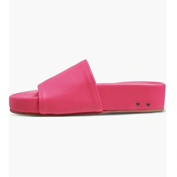 Beek Pelican Leather Platform Sandal Watermelon Size 9 - Picture 3 of 9